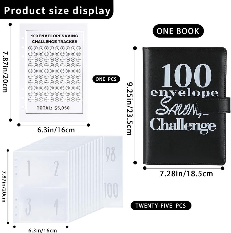 NICOOTH 100 Envelopes Money Saving Binder A5 Savings Challenge Book Easy and Fun Way to Save $5050 - Image 2